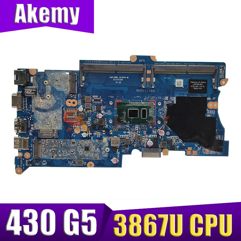

L68817-001 для HP 430 G5 440 G5 Материнская плата ноутбука DA0X8BMB6G0 3867U CPU 100% протестирована