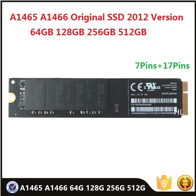 

Оригинальный жесткий диск A1465 64 Гб 128 ГБ 256 ГБ 512G SSD для Macbook Air A1466 2012 M.2 NVMe твердотельный накопитель Md231 Md232 Md223 Md224
