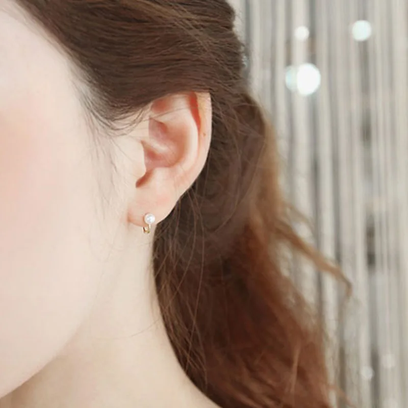 Женские серьги манжеты Trusta геометрические с серебристым жемчугом и 100% ным