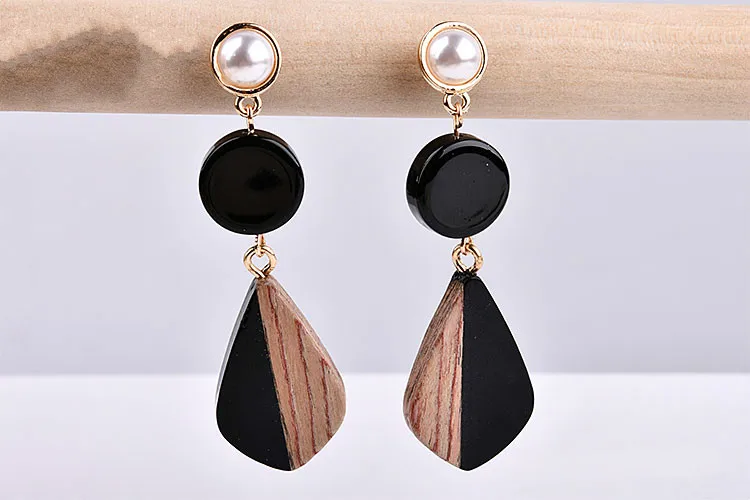 Аксессуары для DIY аксессуары серег в стиле ретро двухцветные серьги из дерева и