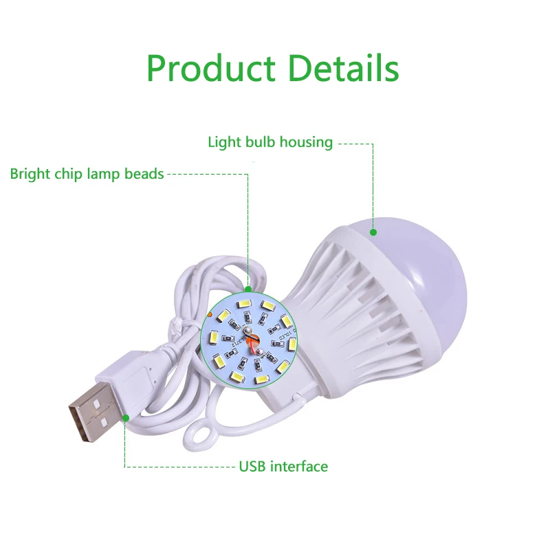 Portable USB LED energy-saving lamp bulb ball bulbs for outdoor notebook mobile power emergency light reading | Лампы и освещение