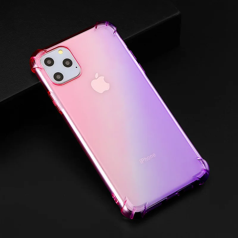 Цветной прозрачный градиентный чехол для iPhone 11 Pro Max Fundas мягкий силиконовый 6 6s 7 8