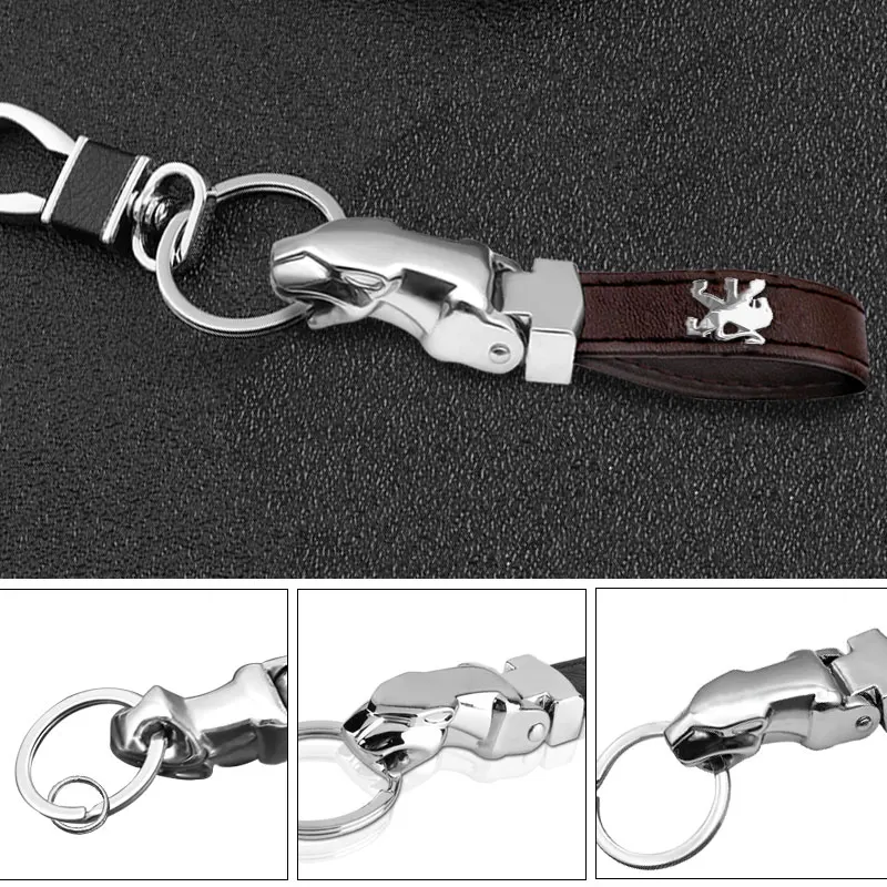 

Car keychain creative high-end personality pendant jewelry for Peugeot 206 208 308 307 207 3008 2008 407 508 408 Car Accessories