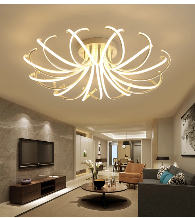 New Nordic LED chandeliers can be used in modern living room bedroom dining aisles with suspended acrylic dimming chandeliers