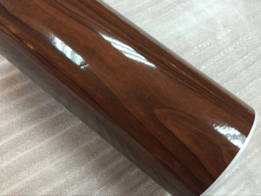 High Glossy Wood Grain Textured Vinyl Sticker Decal Roll Car Interior DIY Film Wrap Automobiles Waterproof Vinyl 7 Sizes Choice