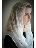 2021 new arrival lace muslim wedding veil free shipping bridal veils ivory black