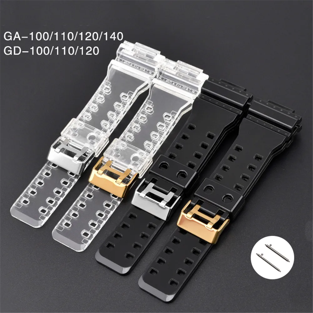 Resin Strap for Casio G-SHOCK GA-100/110/120/150/200/300 GA-700 GD-100/110/120 G-8900 16mm Quick Release Watch Band Bracelet