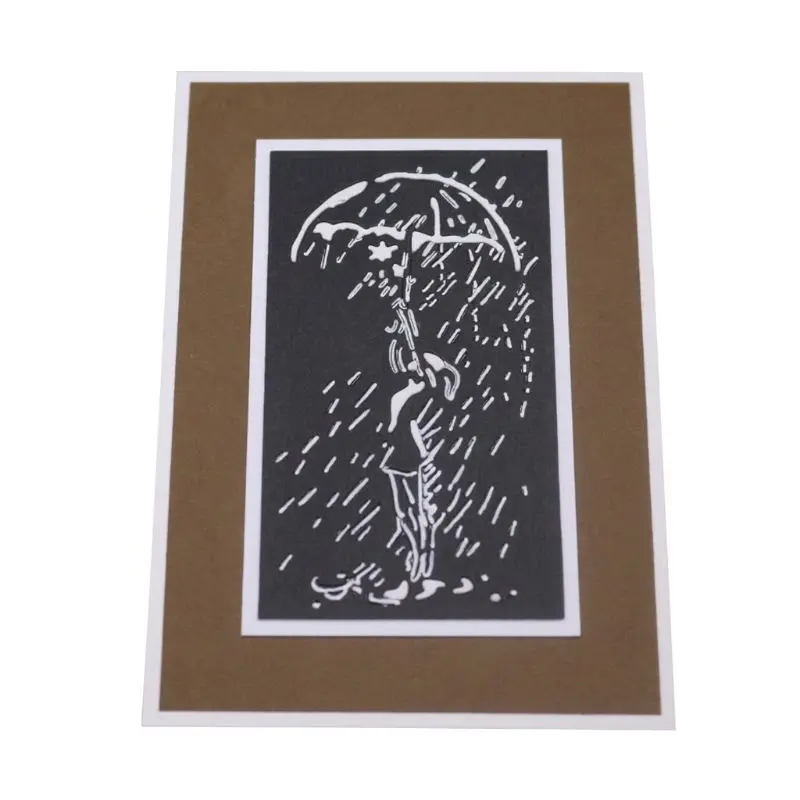 Девушка в дождь металла резки плашки трафарет для скрапбукинга &quotсделай сам&quot