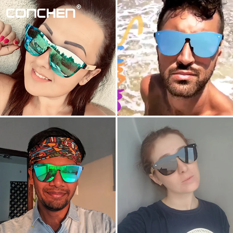 CONCHEN деревянные солнцезащитные очки для женщин, модные брендовые дизайнерские UV400 зеркальные линзы, бамбуковые солнцезащитные очки для мужчин, Новое поступление
