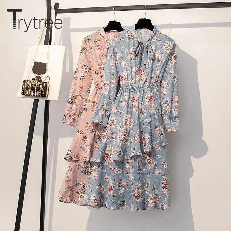 Женское повседневное офисное платье Trytree свободное ТРАПЕЦИЕВИДНОЕ ПЛАТЬЕ до