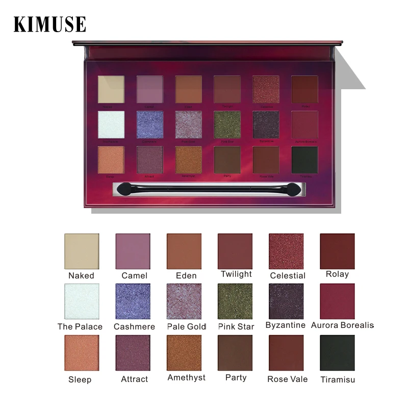 KIMUSE палитра теней для век матовые мерцающие тени 18 цветов водостойкие дымчатые