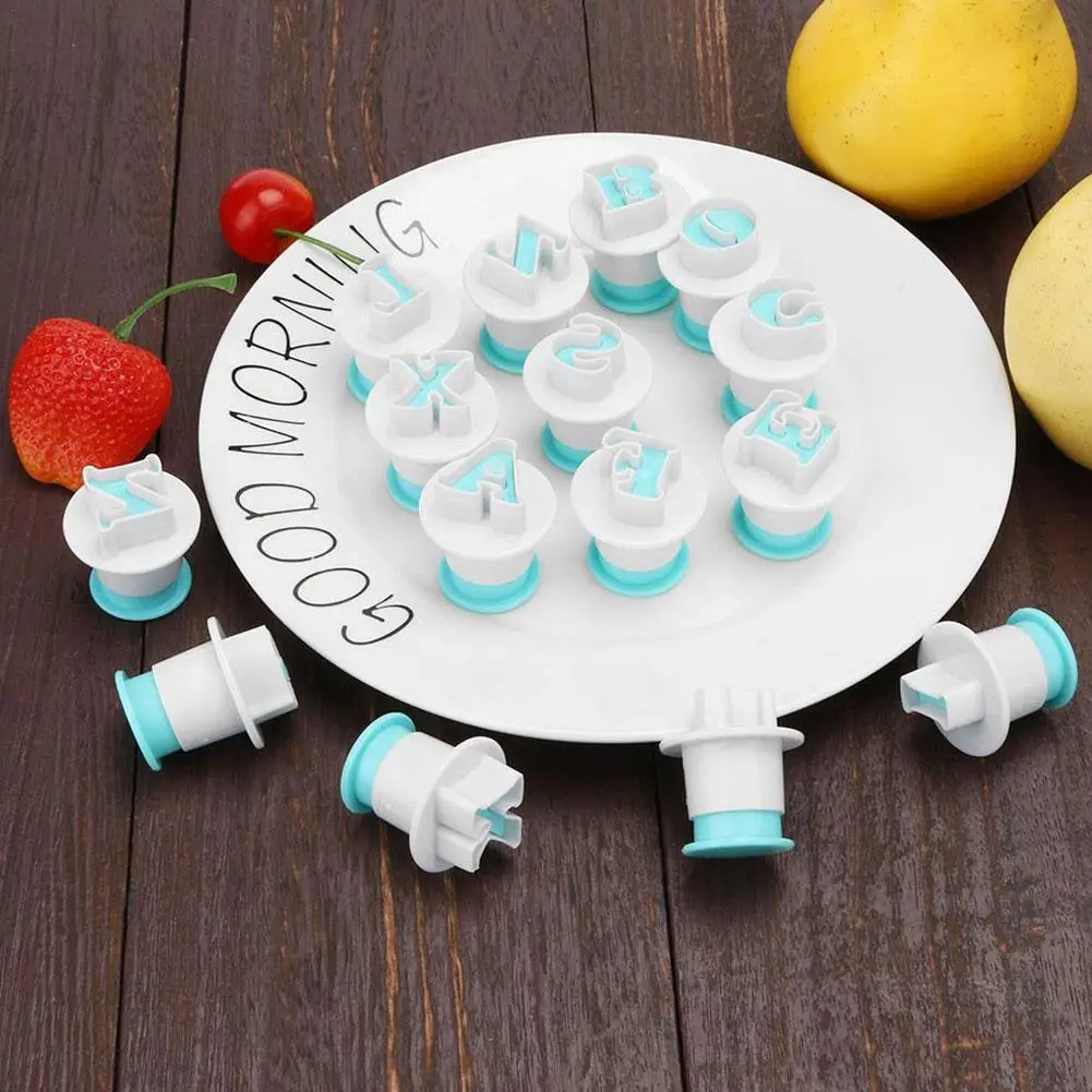 

10/26pcs Uppercase/Lowercase Letters Cake Mold Spring Biscuit Printing Cake Mold Fondant Cutting Tools Decorating Pressure U7J3