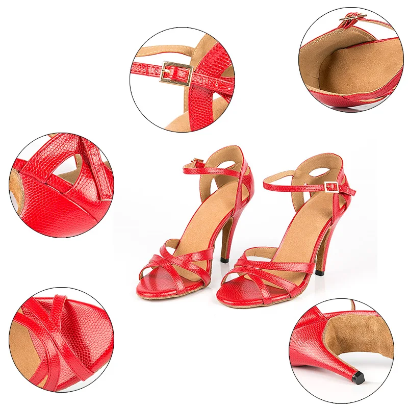 

DKZSYIM Women Latin Dance Shoes Cuban Heels 8.5CM Salsa Bachata Dancing Shoes For Girls Ballroom Party Dancing Shoes Soft Soles