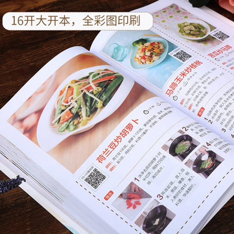 Вегетарианская книга для домашних приемов приготовления пищи на китайском языке
