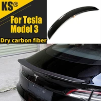 dry carbon fiber spolier wing car modified black wings for tesla model 3