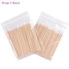 300 шт короткие деревянные ручки маленькие остроконечные головки ватные тампоны татуаж для бровей красота макияж цветной шов для ногтей выделенный грязный выбор