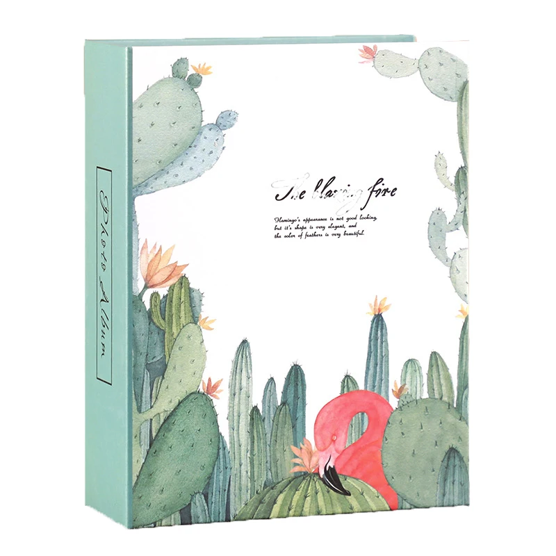 Большой 6 дюймовый 4d фотоальбом пасторального фламинго Свадебный с 100 карманами
