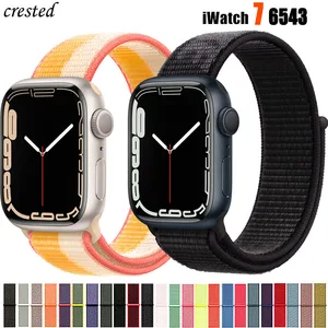 Nylon Loop Strap for apple watch band 44mm 40mm 45mm 41mm 38mm 42mm 44 mm bracelet correa Watchband iWatch serie 3 5 6 se 7 band