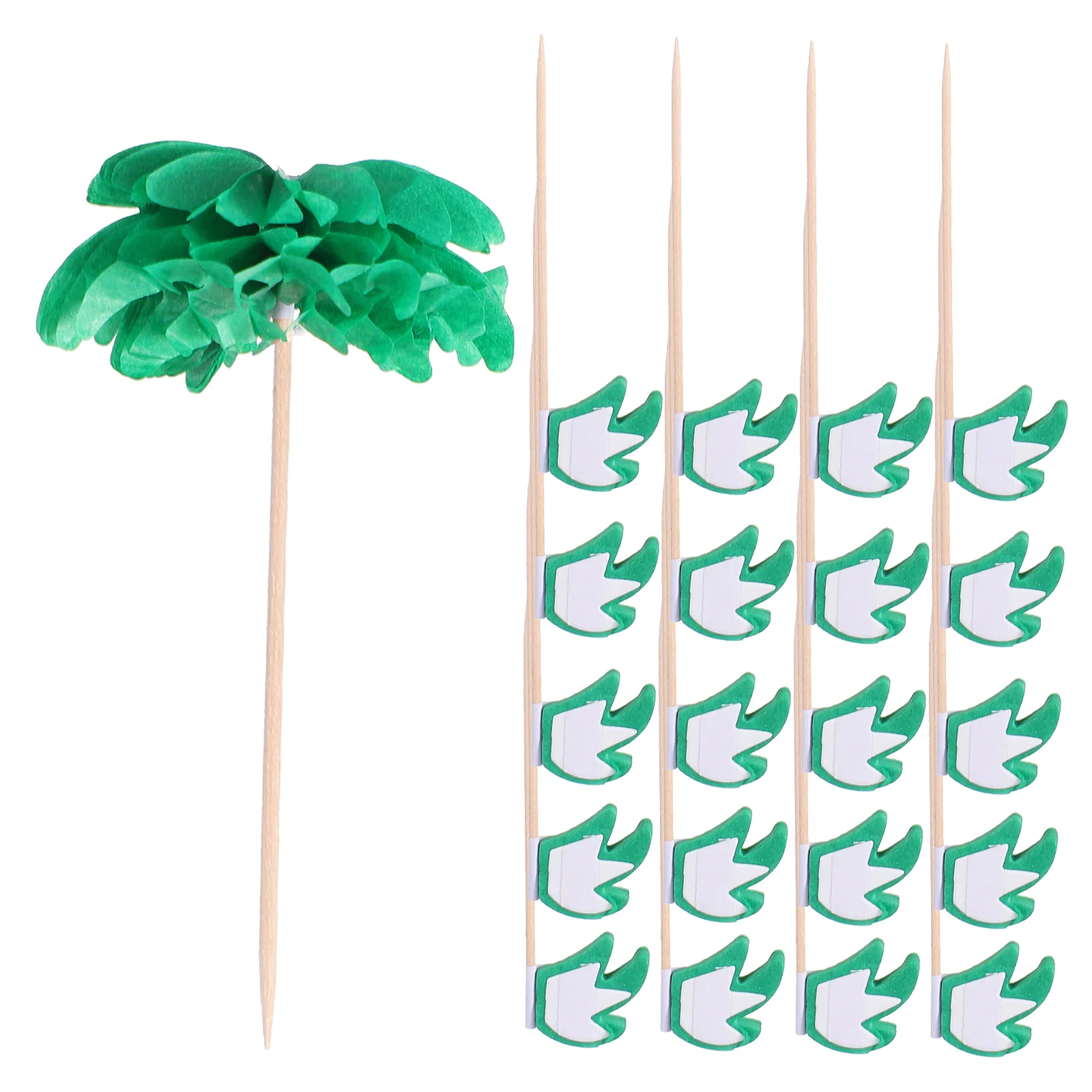

50pcs Creative Coconut Tree Cake Toppers Cake Picks Fruit Picks Dessert Picks