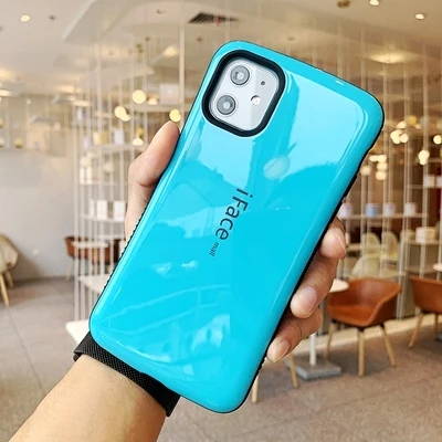 Lake blue IFace mall двухцветный волнистый силиконовый чехол для iphone 7, 8, 6, 11 pro, задняя оболочка, защитная пленка для сотового телефона, кожа для iphone 6s, 6 X, XS, MAX, XR - Цвет: Lake blue