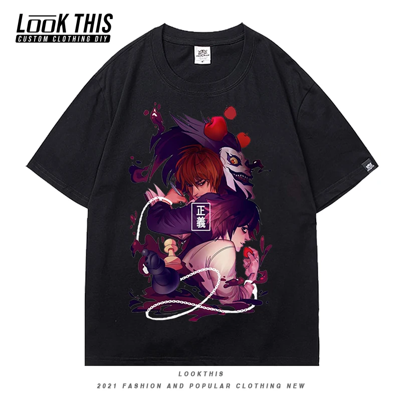 

2021 Death Note Misa Print T-shirt Male Boys O-Neck Summer Tshirt Sport Casual T Shirts Tops Harajuku Mens Streetwear Tops Tee
