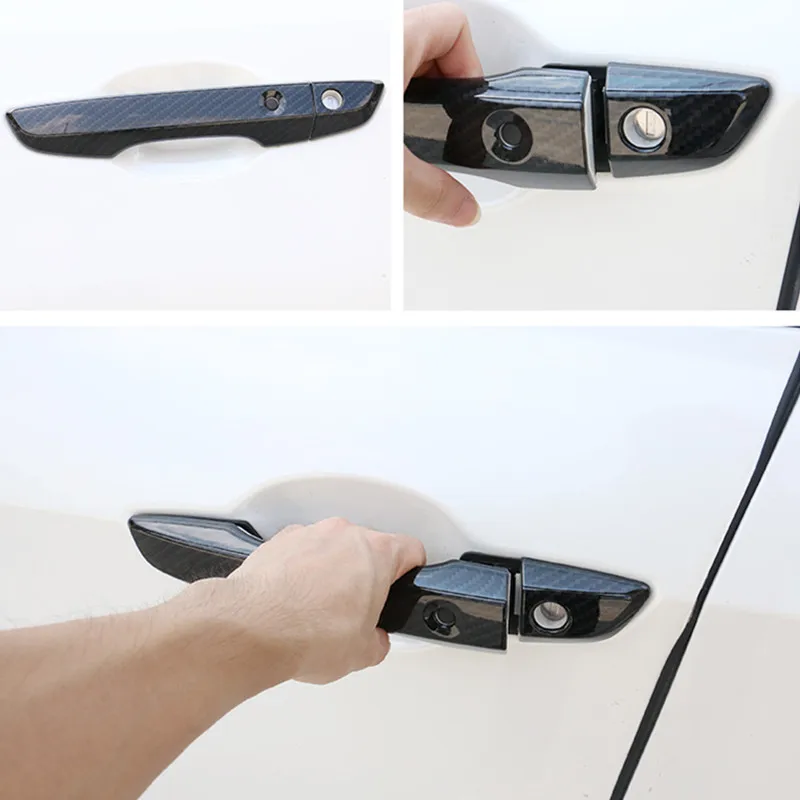 Декоративные наклейки из углеродного волокна LHD RHD на дверную ручку автомобиля