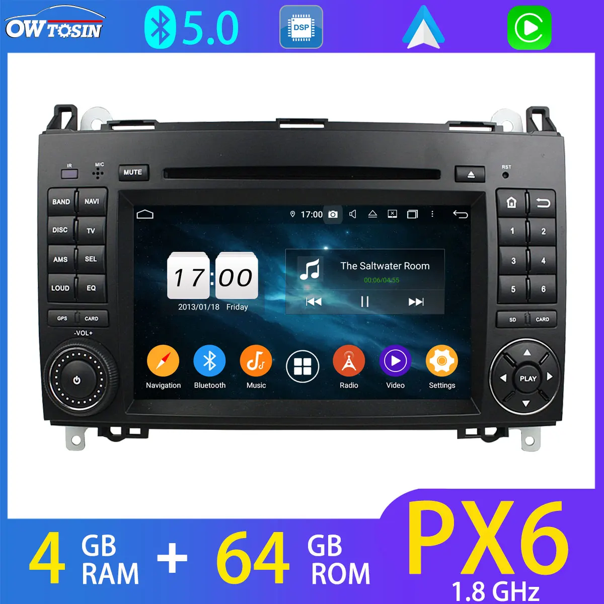 PX6 4G + 64G Android 10 0 автомобильное радио GPS стерео для Mercedes Benz Sprinter W906 B200 A B Class W169 W245 Viano