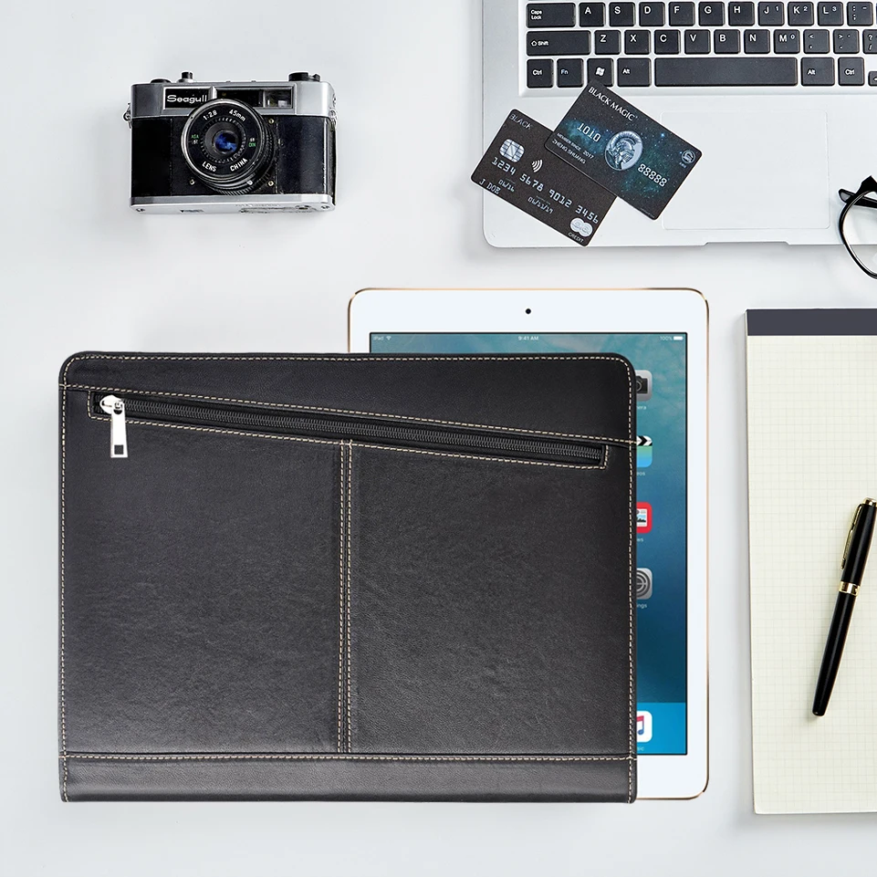 Ручной работы из натуральной кожи Портфель A4 папка бизнес Padfolio портфель чехол