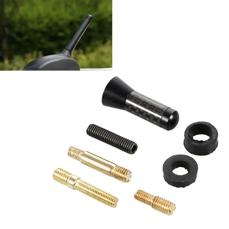 2019 черный алюминий 1 4 &quotStubby углеродного волокна автомобиля AM/FM радио антенна +