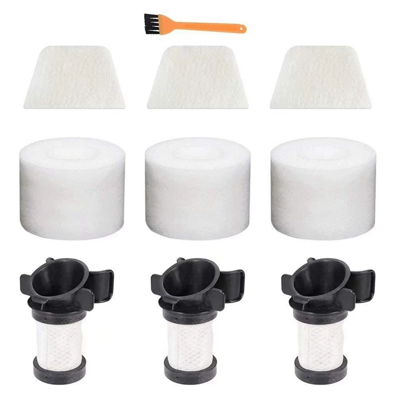 

3 HEPA фильтра, 3 пенопласта и 3 набора войлочных фильтров, 1 щетка, для Shark ION Flex DuoClean X30 X40 F60 F80 IF200 IF201 XPREMF100