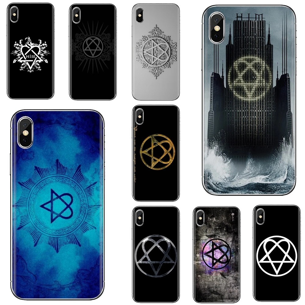 

Soft Cover For iPhone iPod Touch 11 12 Pro 4 4S 5 5S SE 5C 6 6S 7 8 X XR XS Plus Max 2020 Him Heartagram Logo HIM Finnish band