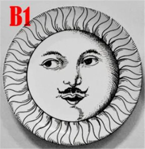 Fornasetti тарелка, подвесное блюдо, итальянский дизайн, декоративная подвесная тарелка для дома, европейский стиль, фруктовые тарелки Fornasetti блюдо - Цвет: 1
