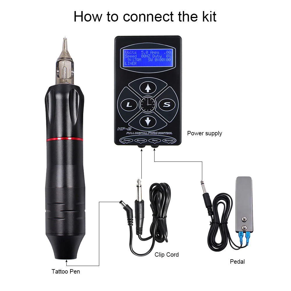 Татуировки Ротари Машина с цифровым татуировки Мощность пму машина для удаления