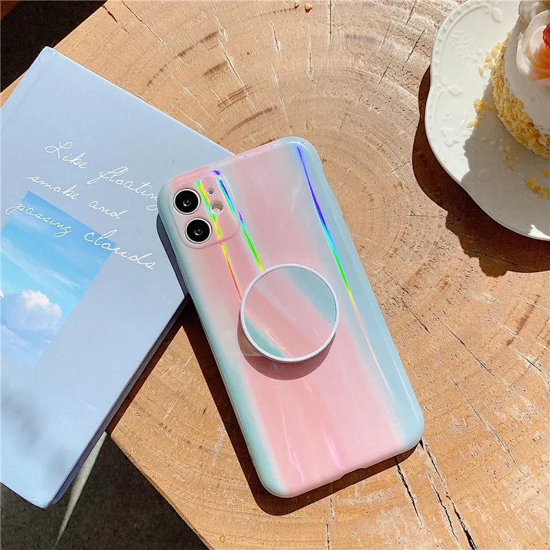 Luxury Gradient Watercolor Phone Holder Case For iPhone 11 Pro Max 7 8 Plus SE 2020 X XR XS Soft Silicone Covers | Мобильные