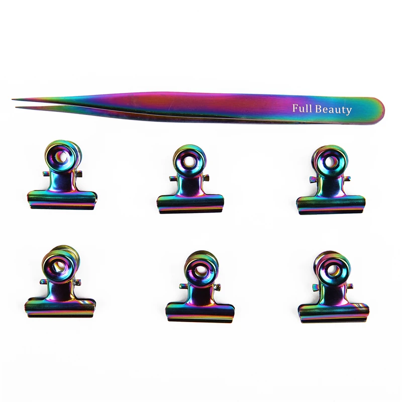 6Pcs Russian C Curve Nail Extension Pinching Clip Tool Stainless Steel Acrylic Pincher Clips Fiber Glass Nails Art Tweezers | Красота и