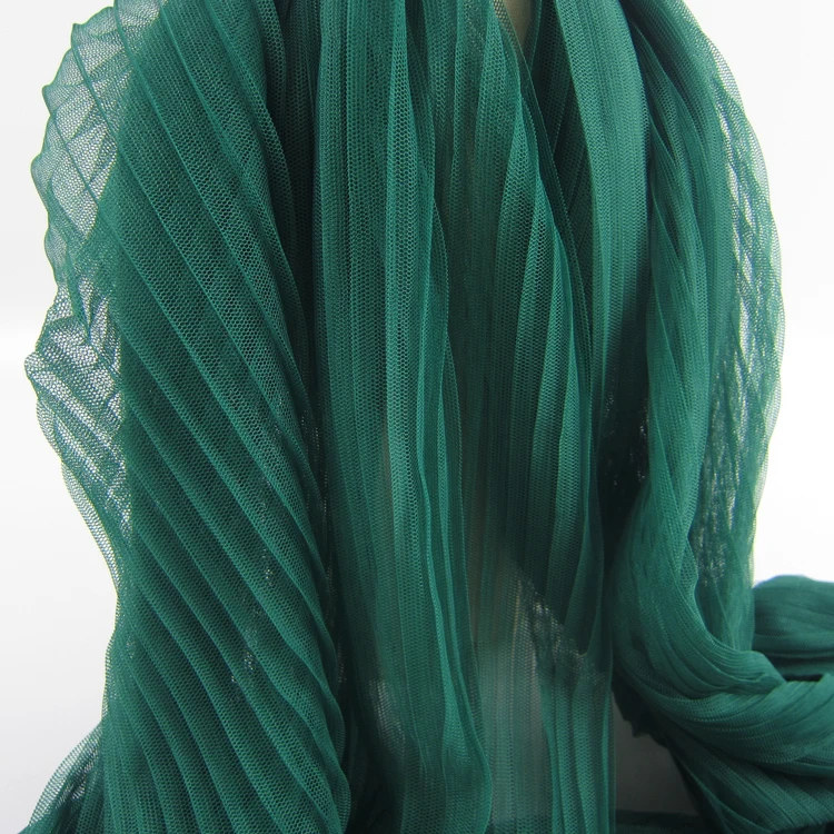 5 метров одежда DIY плиссированная кружевная ткань зеленая сетка Гофрированная