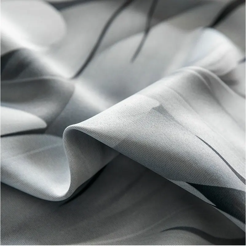 Современные Синие Серые затемненные шторы BIGMUM с принтом листьев для гостиной