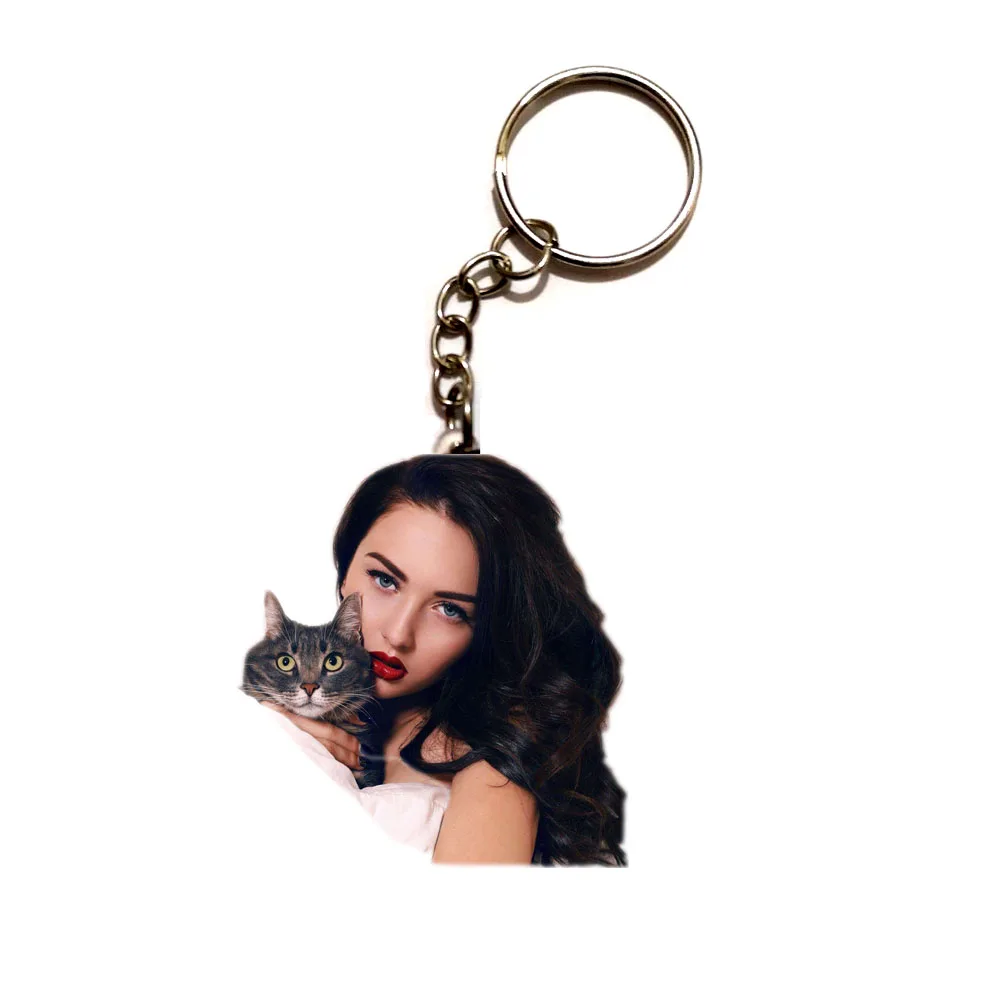 Брелок для ключей Beauty Girl And Cat акриловый брелок с эмалью высокого качества