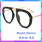 Очки для близорукости для мужчин и женщин, Классические роскошные дизайнерские компьютерные очки с защитой от синего света для телефонов,-1,5-2