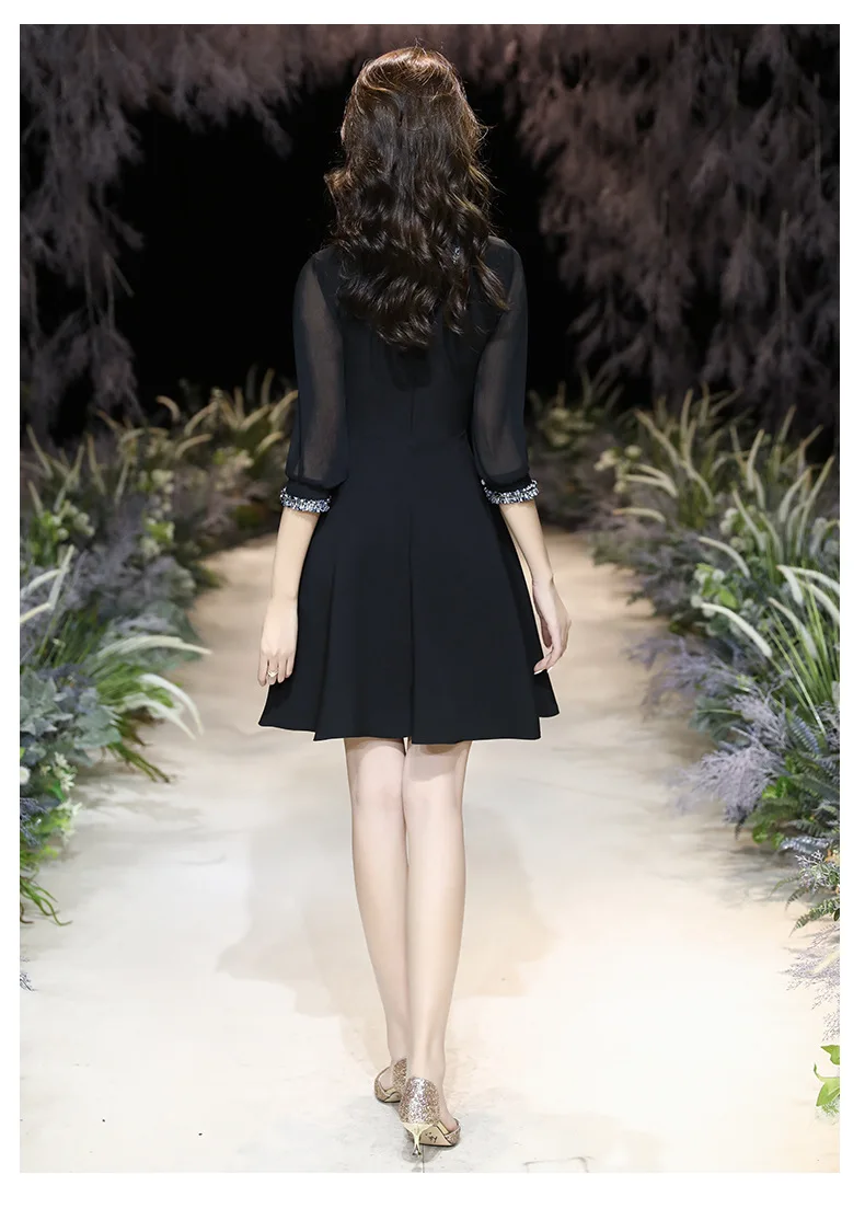 Черное сексуальное женское платье знаменитости для вечеринки подростков