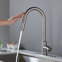 touch kitchen faucet mixing hotcold with pull down sprayer brushed nickel 3colorsus stock