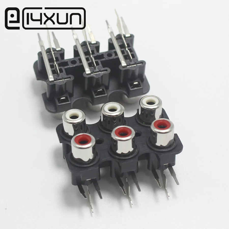 Новый 6-полюсный 6-контактный разъем RCA для аудио-и видеоразъема 2 шт. белый +