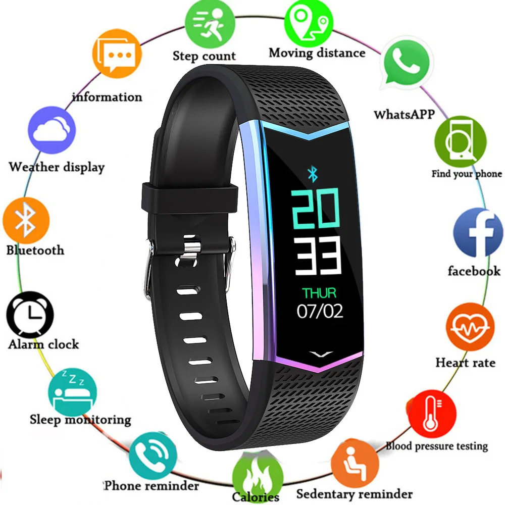Новый Фитнес браслет давление для мужчин водонепроницаемый IP67 смарт женщин