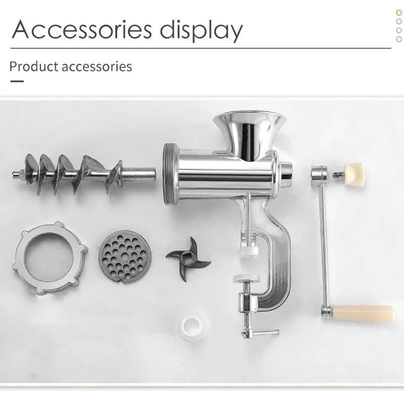 

Manual Mincer Meat Grinder Pasta Maker Hand Operated Beef Sausage Maker Aluminum Alloy Kitchen Gadget With Stuffing Tube new