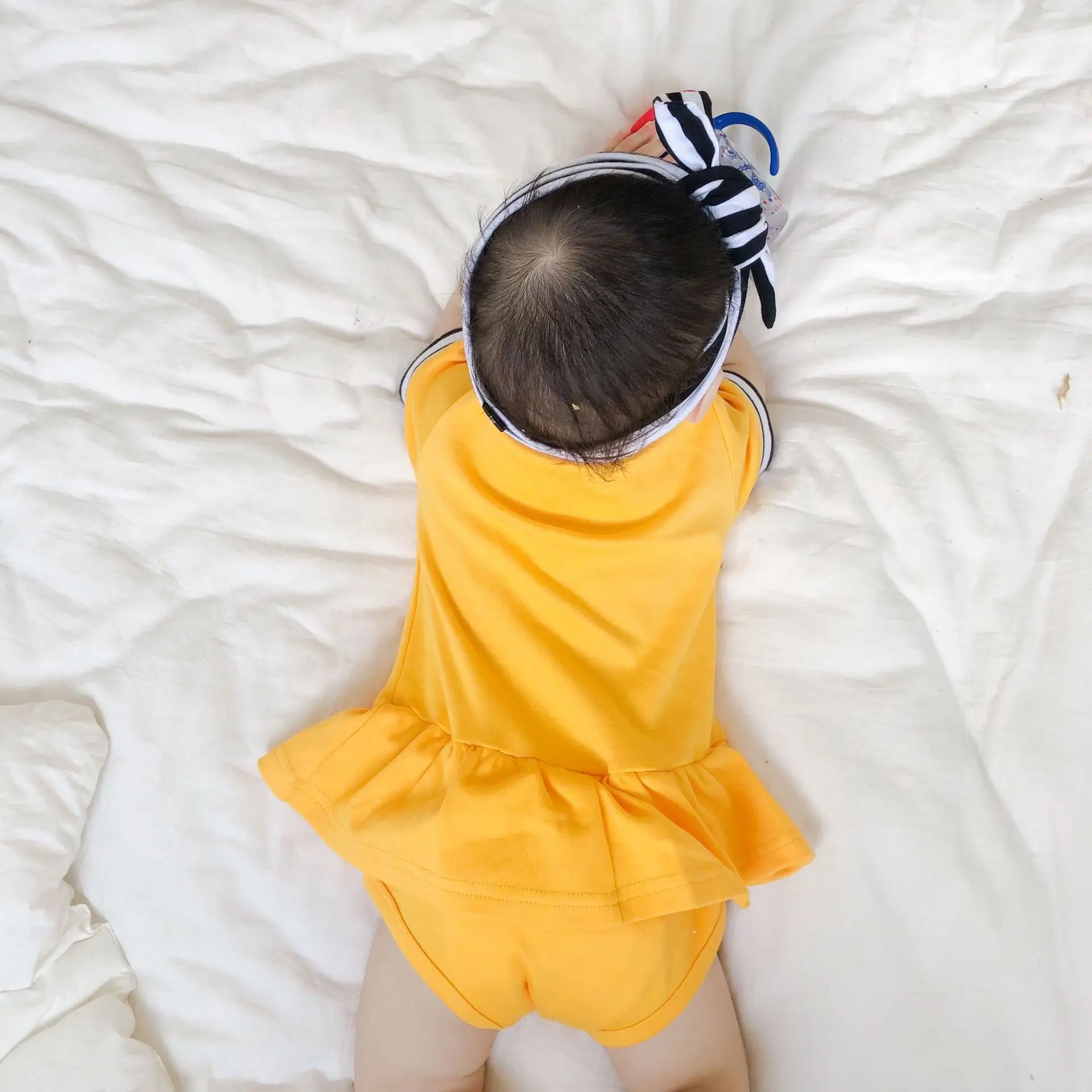 Infant Baby Twins Clothes Short Sleeve Lapel Collar Rompers Brother and Sister Clothing Solid Color One Piece Cotton Playsuit