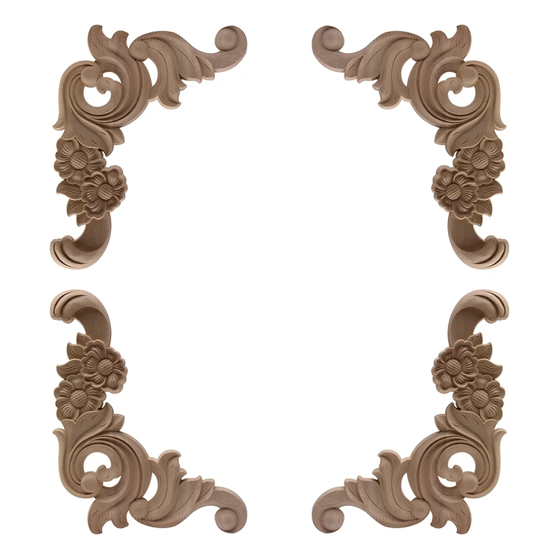 

Antique Ornamental Carved Wood Applique Wood Craft Wood Mouldings Leaves Oval Rubber Wood Cabinet Corner Window Furniture Walls