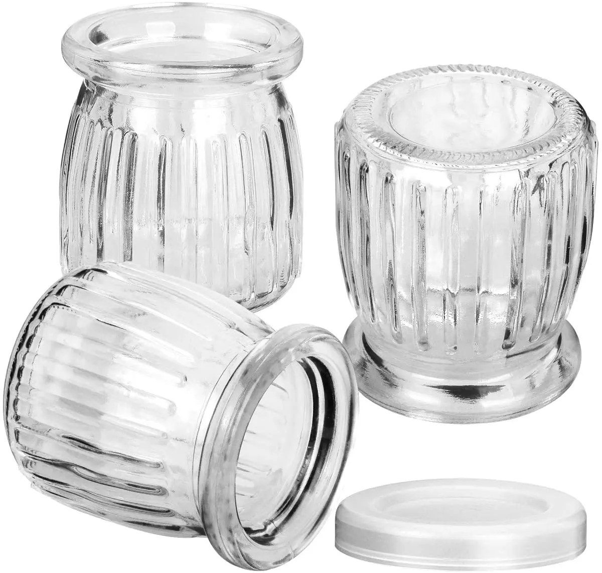 Стеклянные банки для йогурта с полиэтиленовыми крышками стеклянные пудинга