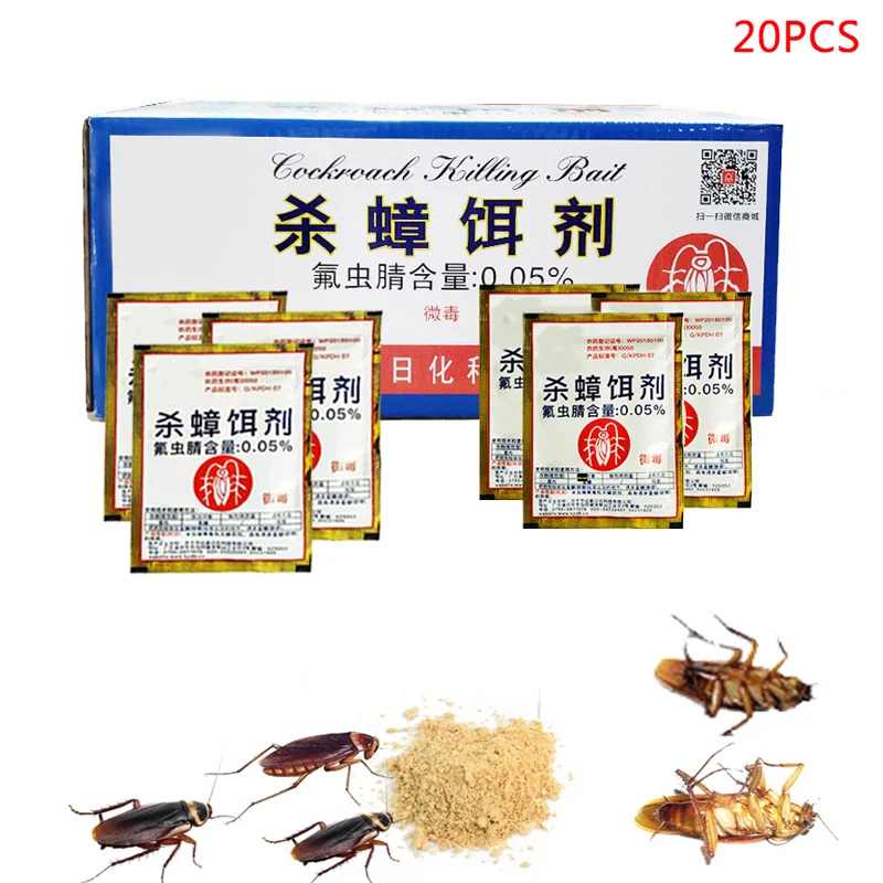 

20PCS Effective Cockroach Powder Bait Insect Roach Killer Pest Trap Killer Cockroach Bait Pesticide Reject Pest Control Newest