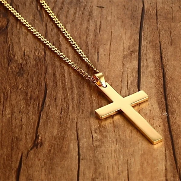 

Cross Necklaces & Pendants For Men Stainless Steel Gold Colour Male Pendant Necklaces Prayer Jewelry Friend Jewelry Gift