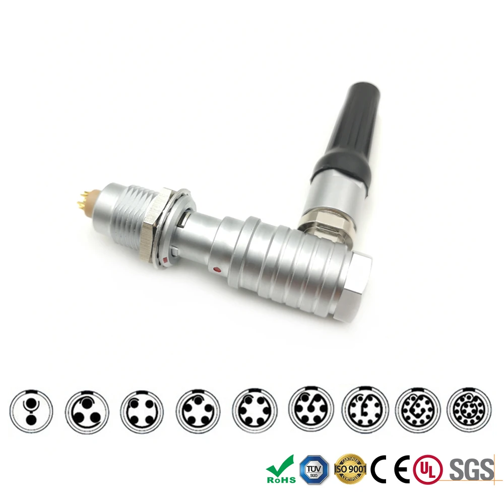 FHG EGG 1B 2 3 4 5 6 7 8 10 14 16 Pin Right Angle Male Plug and Female Socket Connector | Connectors